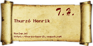 Thurzó Henrik névjegykártya